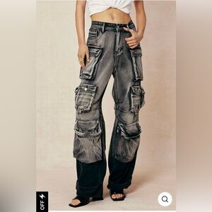 Micas Stylish Gray Cargo Pants
